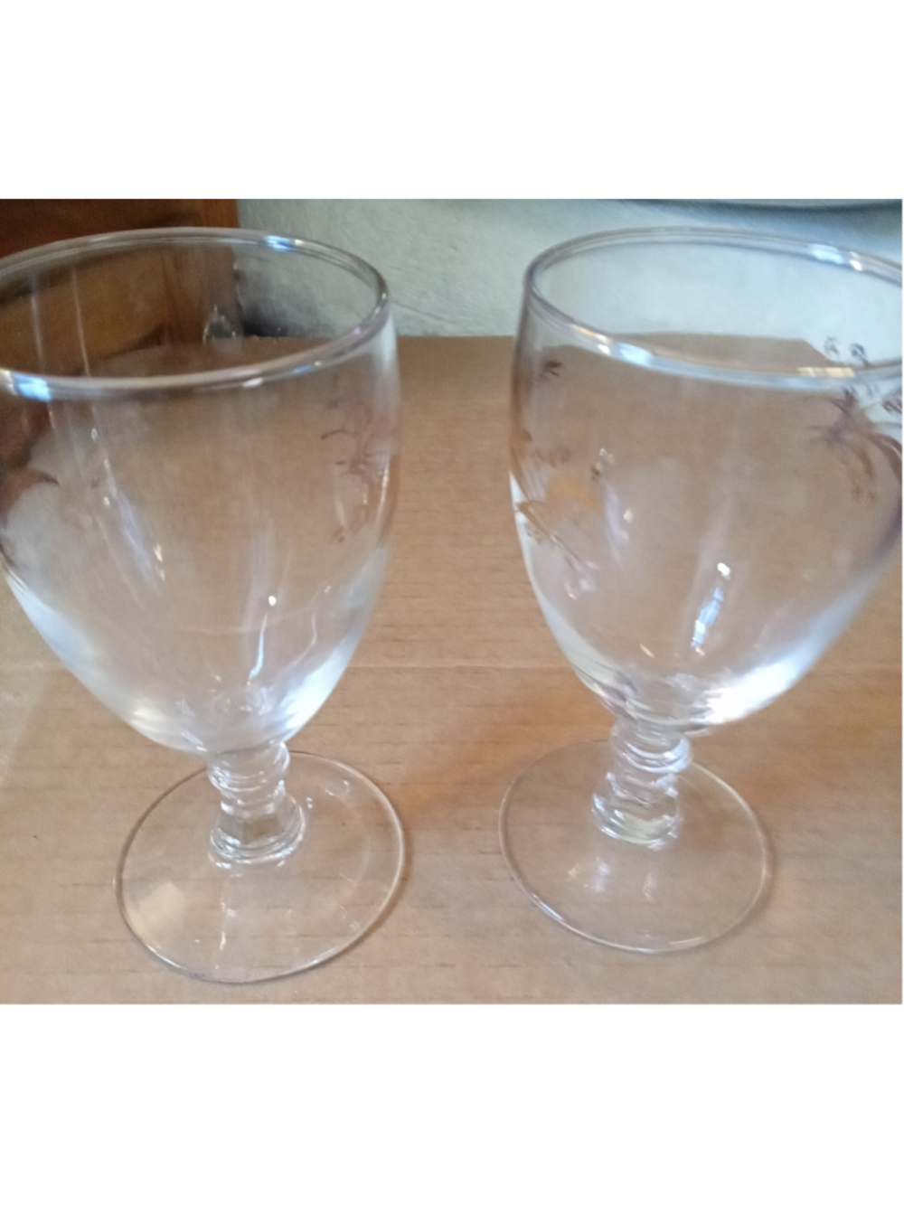 Gold Wheat Water Goblets Set -1960s-70s Retro Prairie Gold Glasses